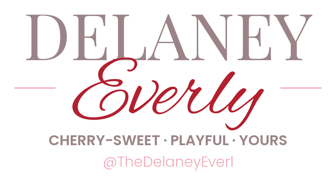 Delaney Everly wordmark, ink on light